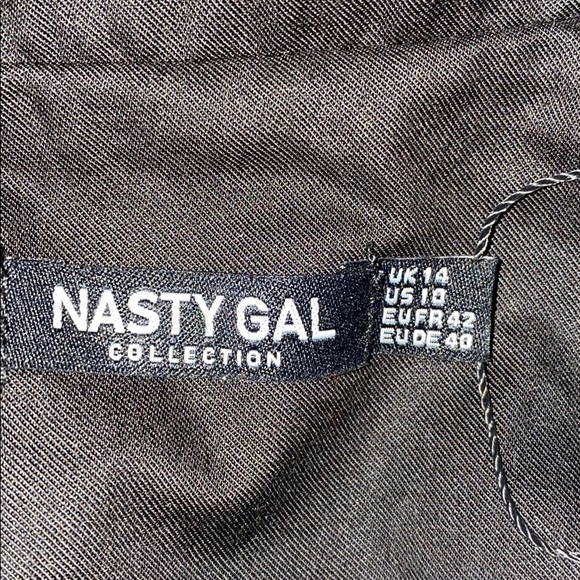 nastygal black tie sleeve blazer jacket - Picture 3 of 7